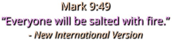 Mark 9:49 “Everyone will be salted with fire.” - New International Version